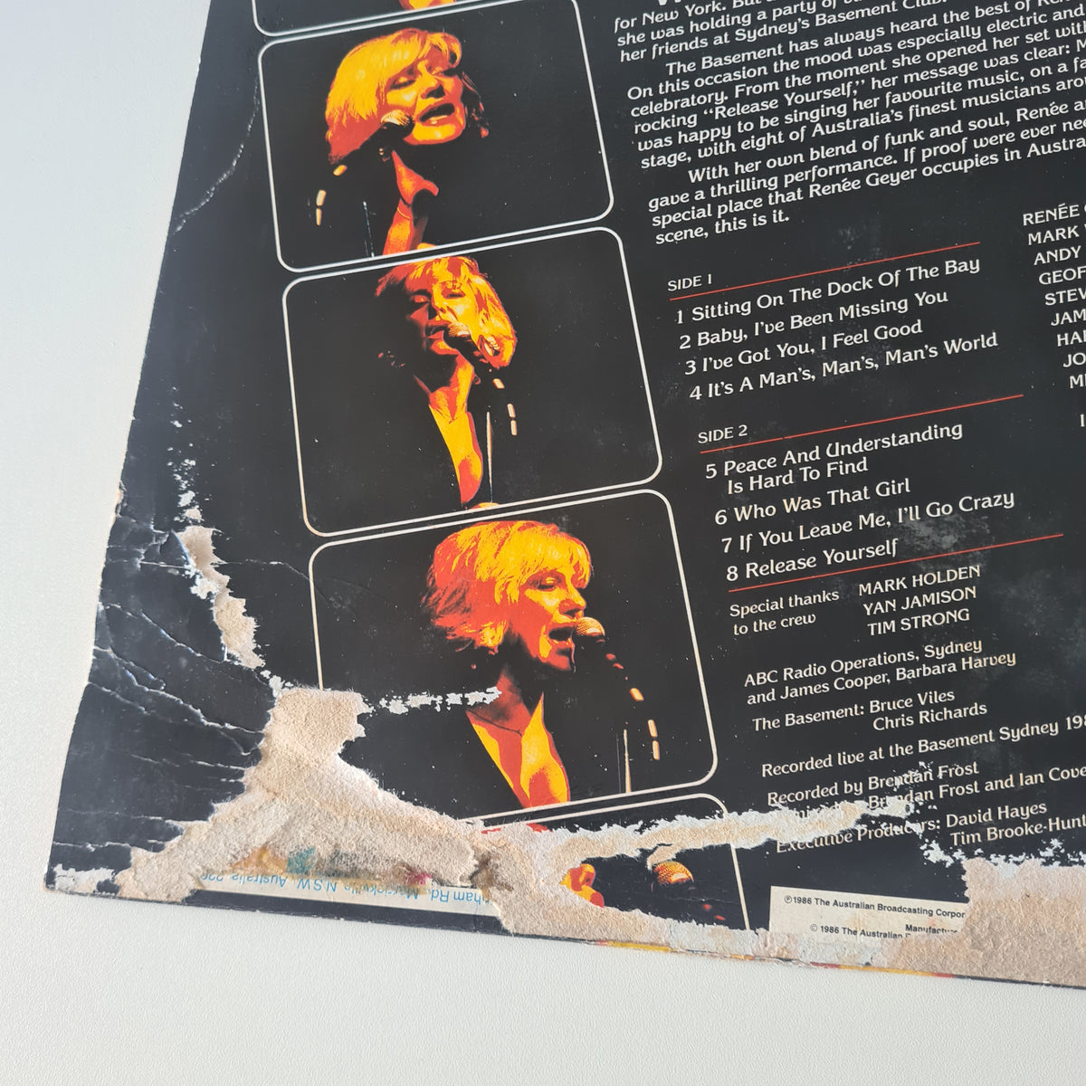 Renee Geyer – Live At The Basement - 1986 - Vinyl Record LP