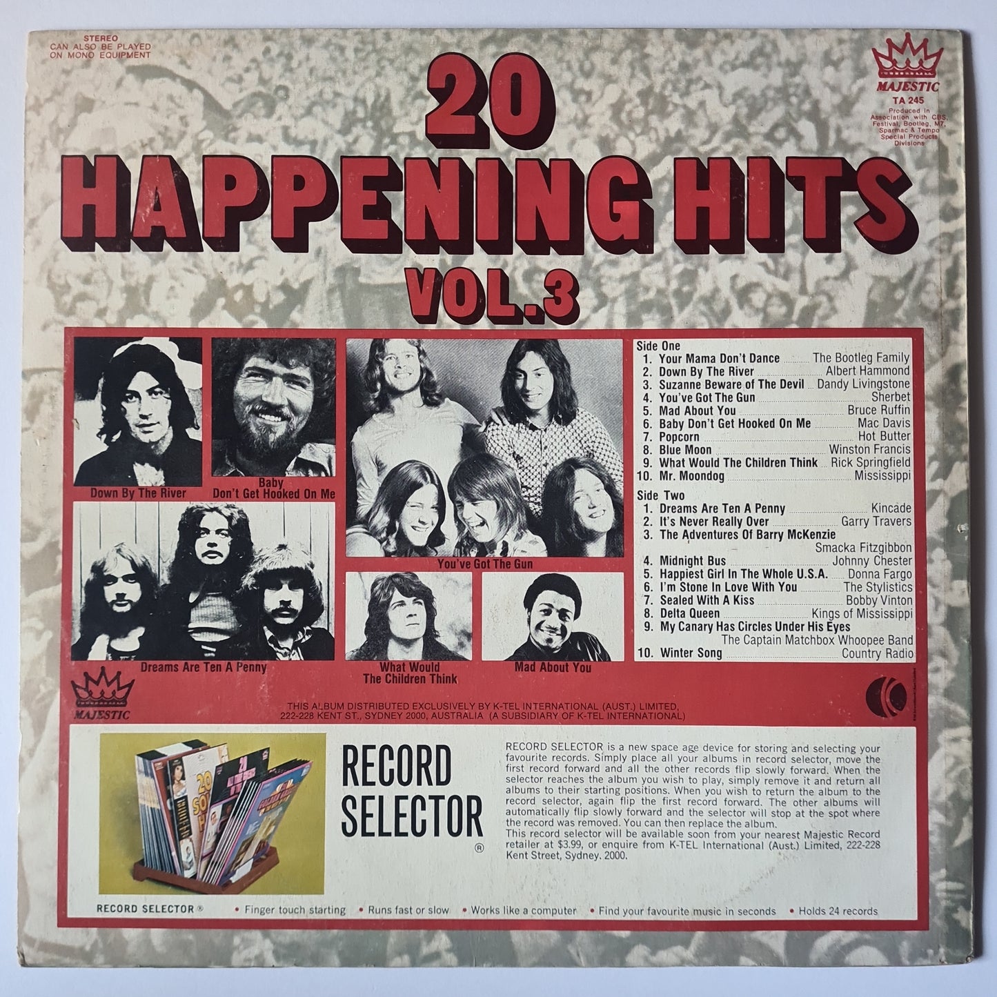Various Artists/Hits album -20 Happening Hits Vol. 3 - 1973 - Vinyl Record LP