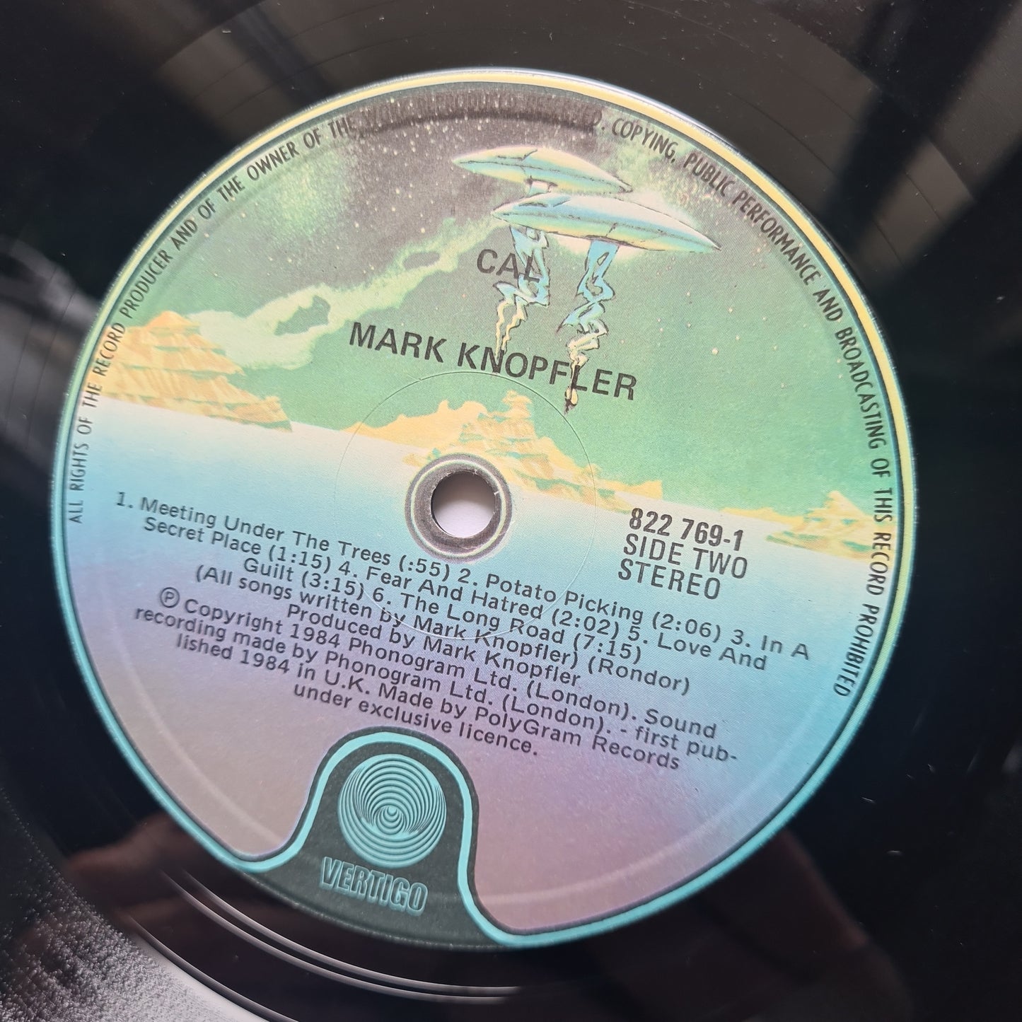 Mark Knopfler (Dire Straits) – Music By Mark Knopfler From The Film Cal (Soundtrack) - 1984 - Vinyl Record LP