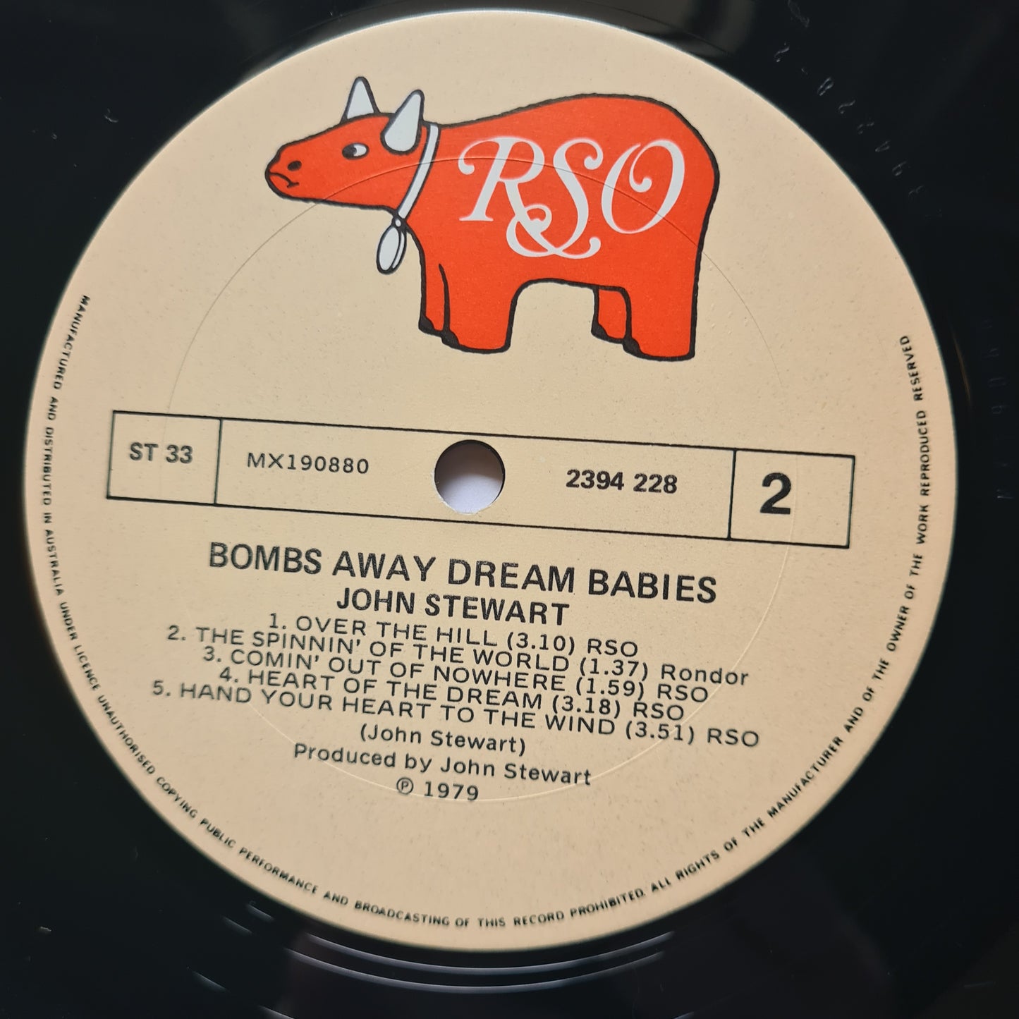 John Stewart – Bombs Away Dream Babies - 1979 - Vinyl Record LP (features Stevie Nicks & Lindsey Buckingham)