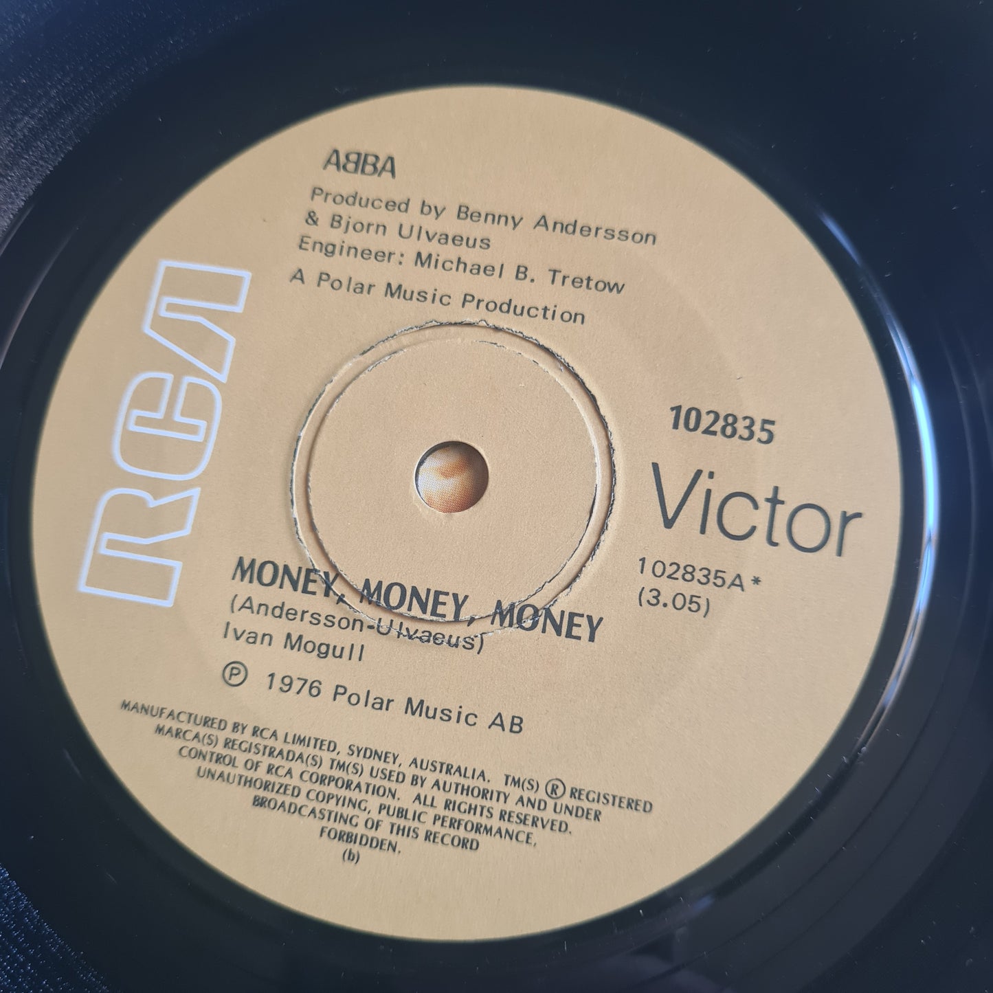 ABBA - Money, Money, Money - 1976 - Vinyl Record 7" Single - 45 RPM - Sound Hound Records
