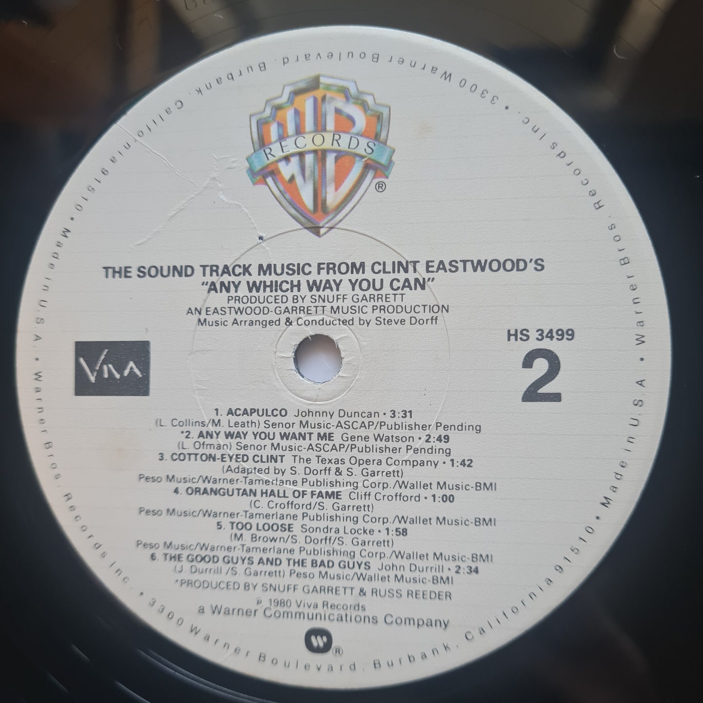 Any Which Way You Can – Original Soundtrack Music From Clint Eastwood's Film - 1980 - Vinyl Record LP - Sound Hound Records