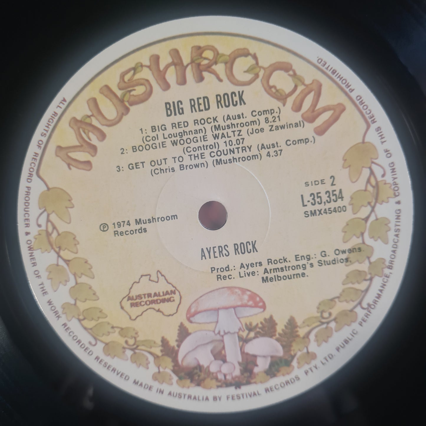 Ayers Rock – Big Red Rock - 1974 - Vinyl Record LP - Sound Hound Records