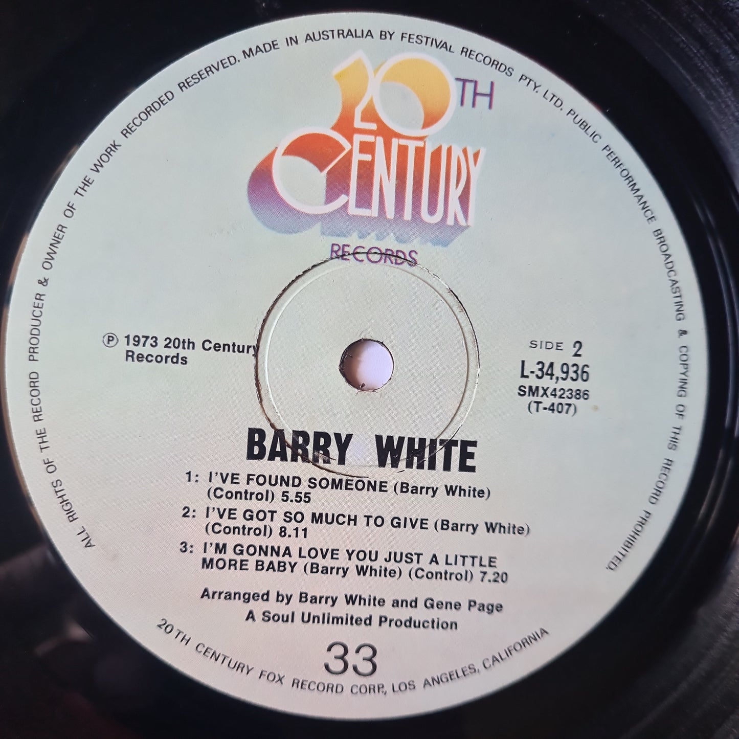 Barry White – I've Got So Much To Give - 1973 - Vinyl Record LP - Sound Hound Records