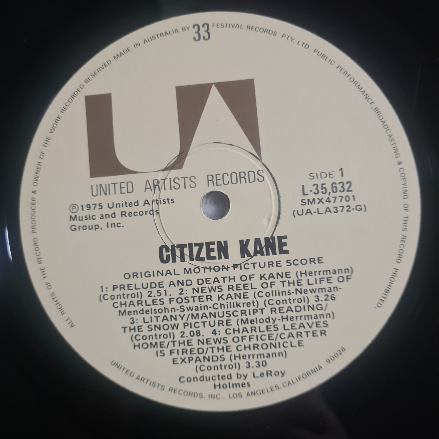Bernard Harrmann – Citizen Kane (The Original Motion Picture Score Soundtrack)- 1975 - Vinyl Record LP - Sound Hound Records