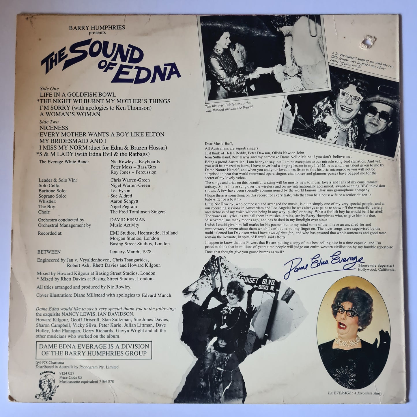 CLEARANCE STOCK! COMEDY: DAME EDNA - VINYL RECORD LP - Sound Hound Records
