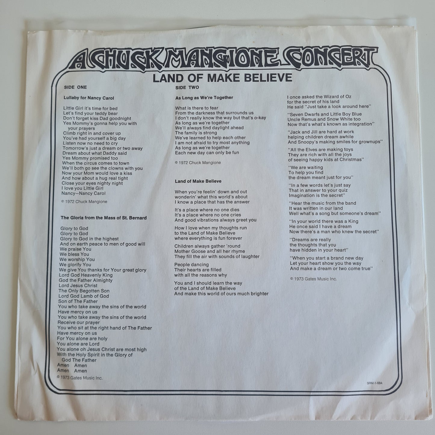 Chuck Mangione With The Hamilton Philharmonic Orchestra* – A Chuck Mangione Concert • Land Of Make Belie - 1973 (USA Pressing) - Vinyl Record LP - Sound Hound Records
