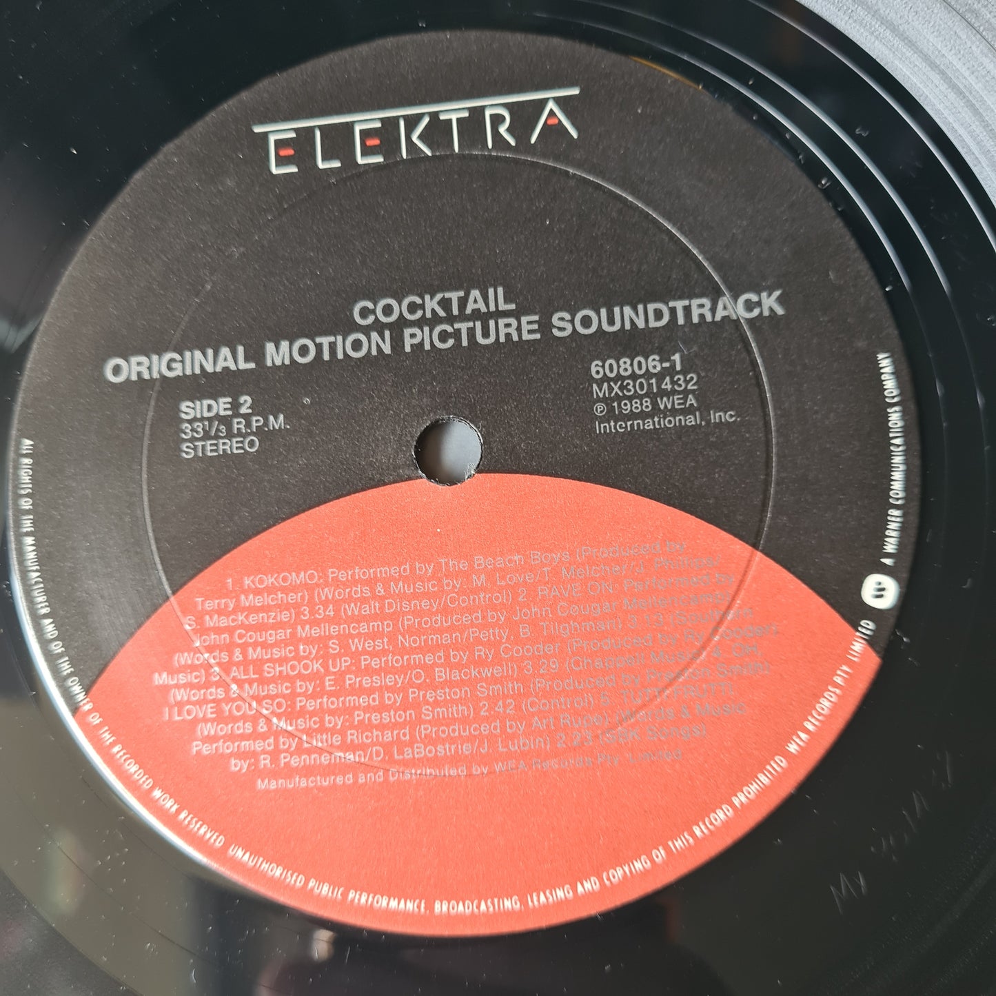 Cocktail – Original Soundtrack From The Motion Picture - 1988 - Vinyl Record LP - Sound Hound Records