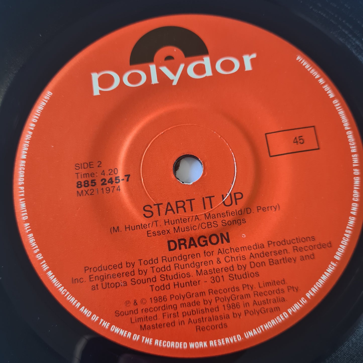 Dragon - Dreams Of Ordinary Men - 1986 - Vinyl Record 7" Single - 45 RPM (near mint) - Sound Hound Records
