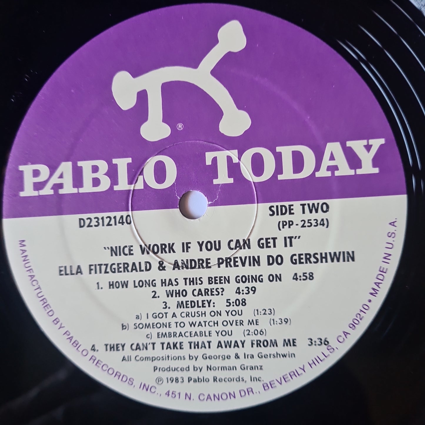 Ella Fitzgerald & Andre Previn – Nice Work If You Can Get It - Ella Fitzgerald And Andre Previn Do Gershwin - 1983 Pressing - Vinyl Record LP - Sound Hound Records