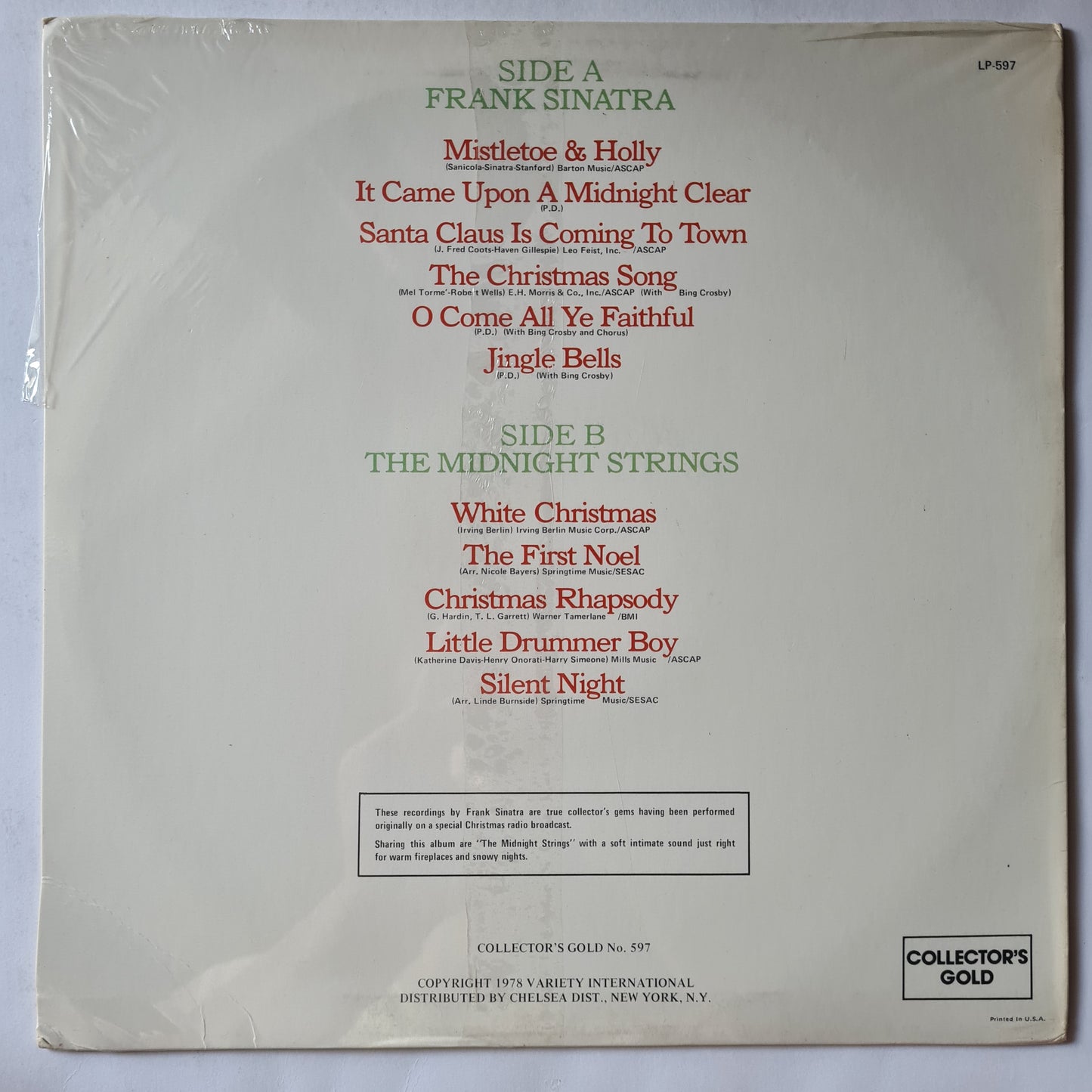Frank Sinatra / The Midnight Strings – Merry Christmas To You! - 1980 - Vinyl Record LP (MINT) - Sound Hound Records