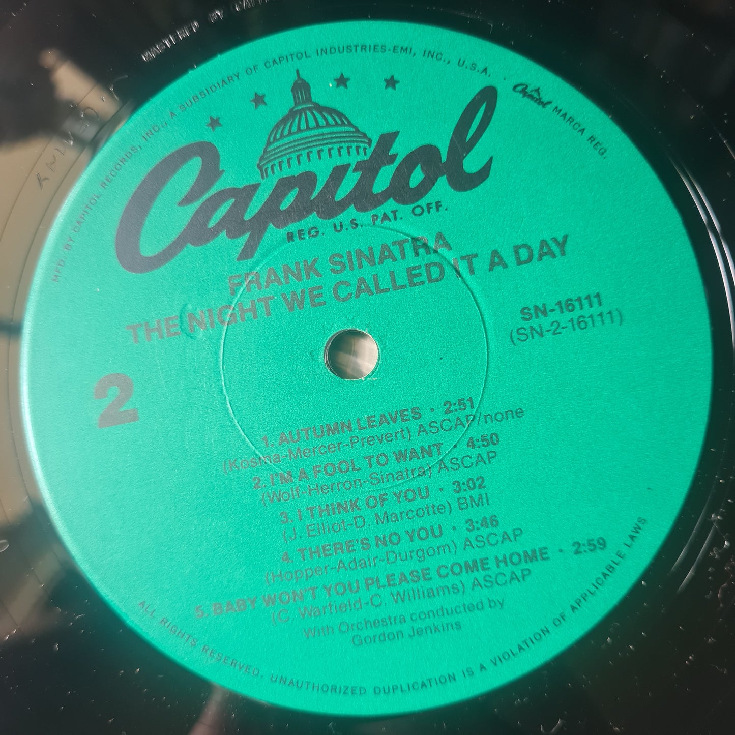 Frank Sinatra – The Night We Called It A Day - 1979 - Vinyl Record LP (near mint) - Sound Hound Records