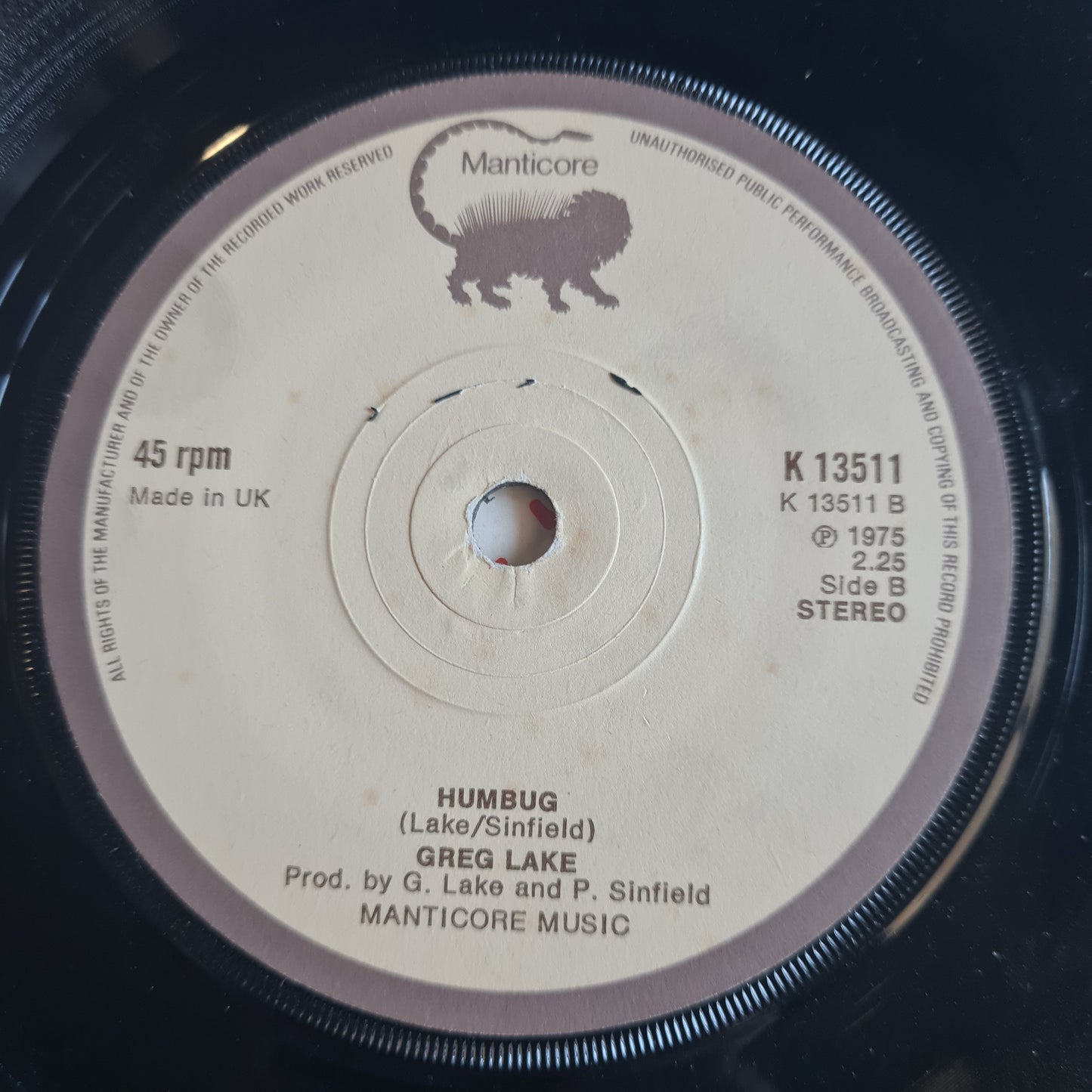 Greg Lake – I Believe In Father Christmas - 1975 - Vinyl Record 7" Single - Sound Hound Records