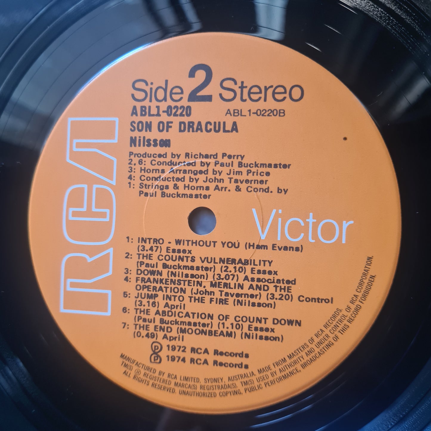 Harry Nilsson – Son Of Dracula - 1974 - Vinyl Record LP - Sound Hound Records