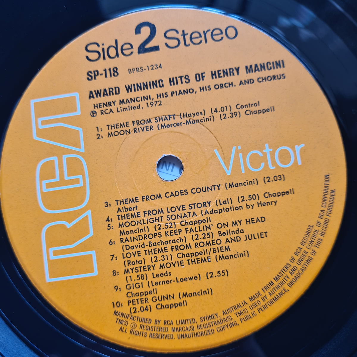 Henry Mancini – Award Winning Hits Of Henry Mancini - 1972 - Vinyl Record LP - Sound Hound Records