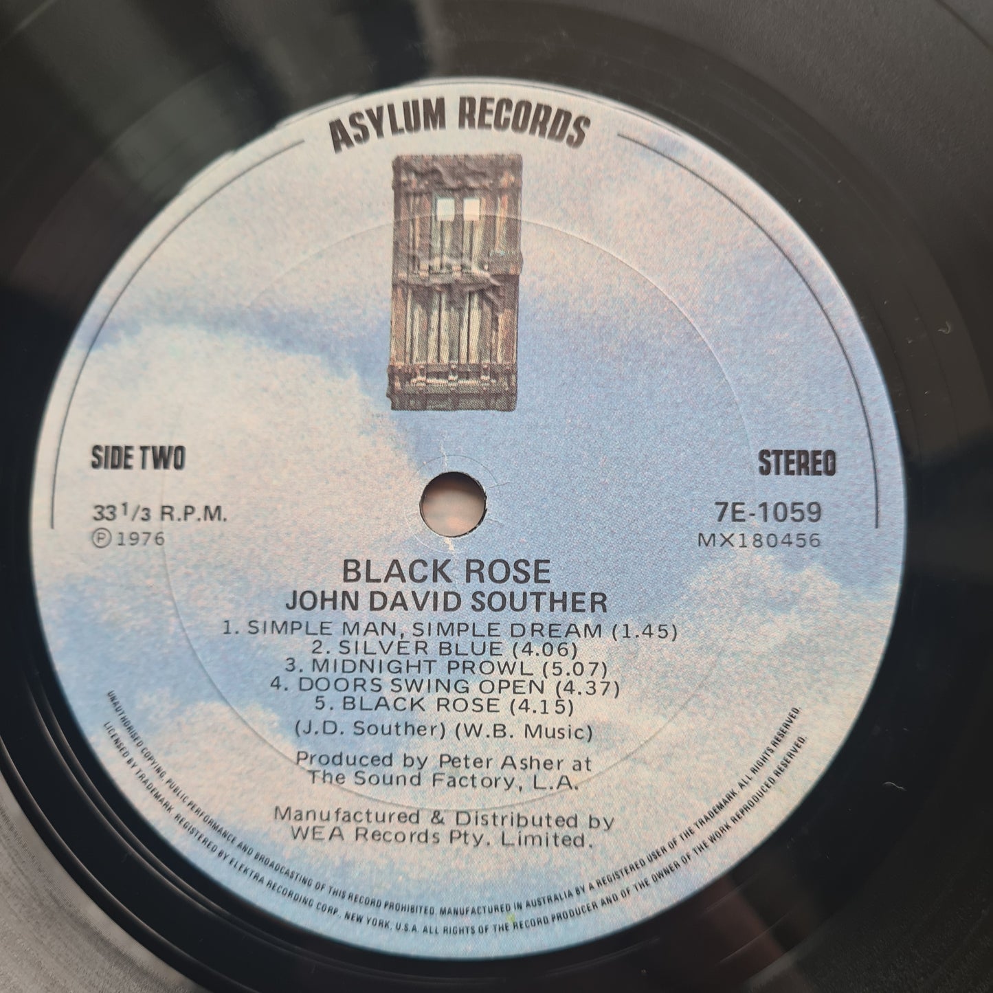 J.D Souther (Eagles) – Black Rose - 1976 - Vinyl Record LP - Sound Hound Records