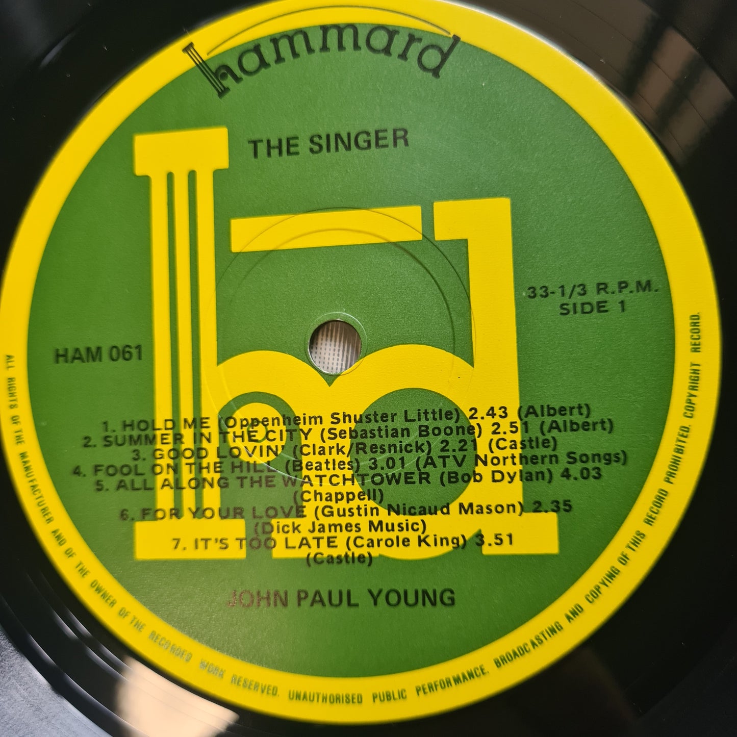 John Paul Young – The Singer - 1981 - Vinyl Record LP - Sound Hound Records