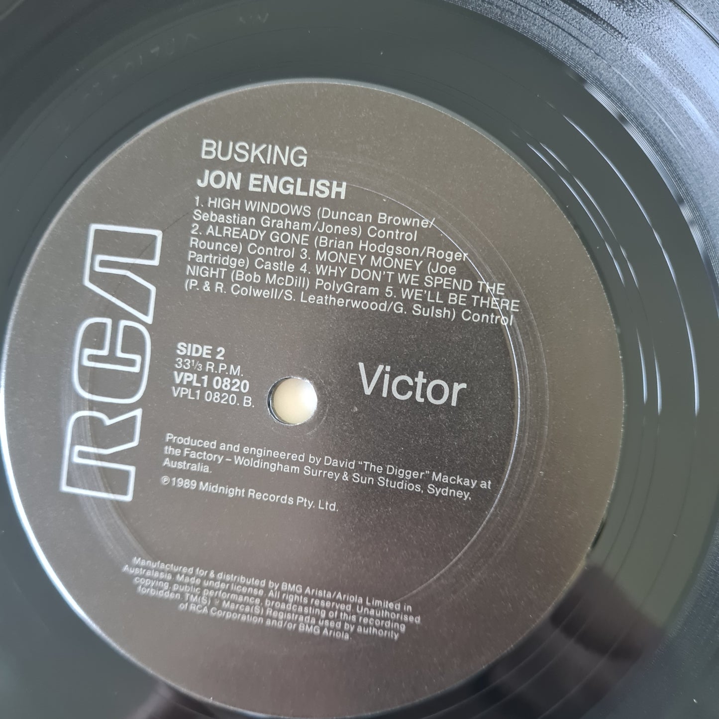Jon English – Busking - 1989 - Vinyl Record LP (near mint) - Sound Hound Records