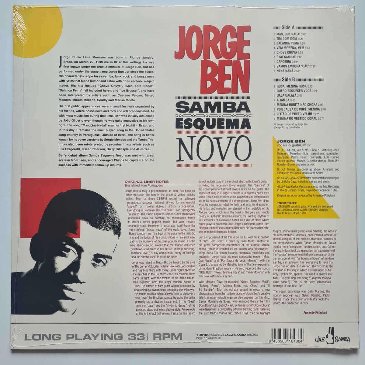 Jorge Ben – Samba Esquema Novo (Debut Album) - 1963 (2023 European Pressing) - Vinyl Record LP (Brand New Sealed) 🇧🇷