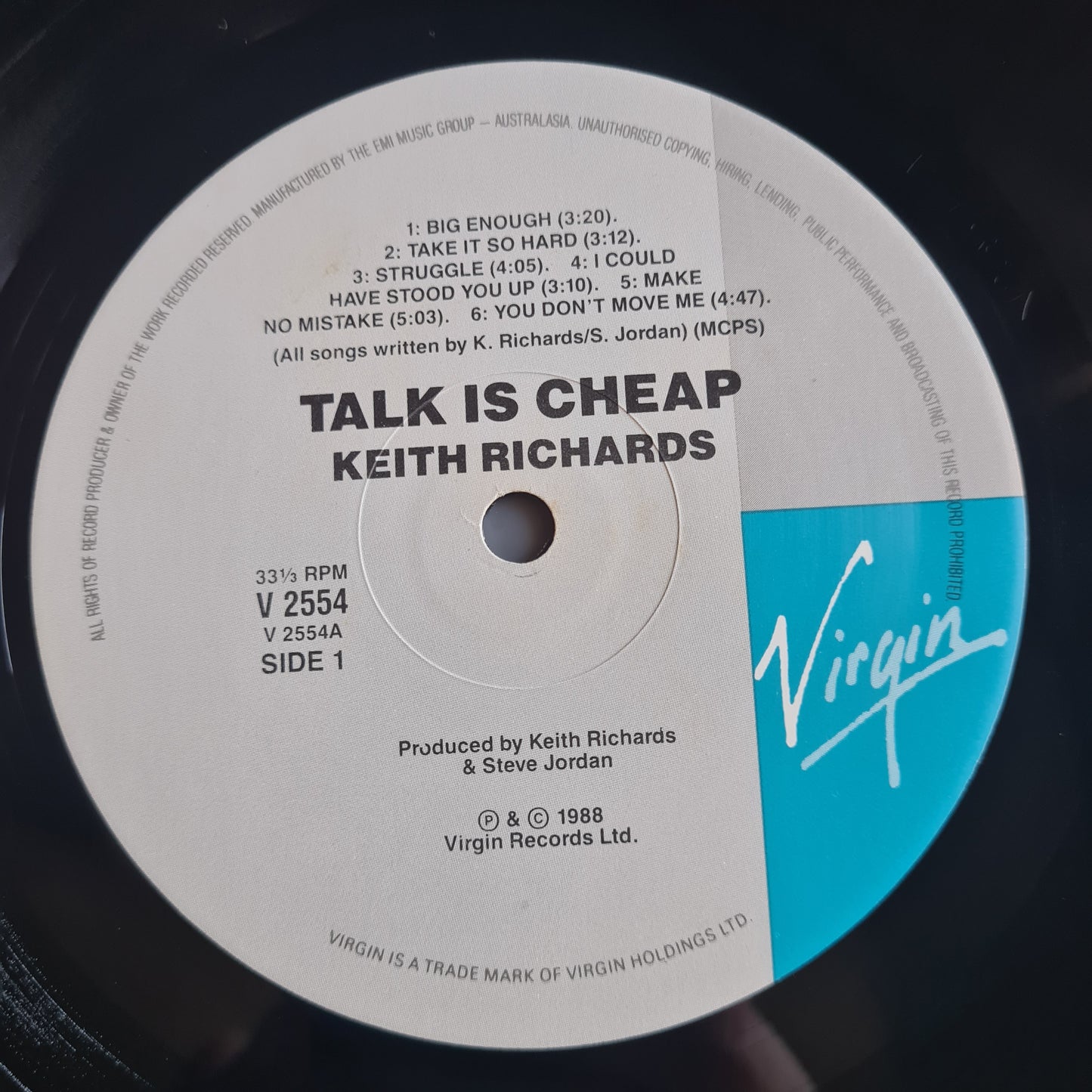 Keith Richards (Rolling Stones) – Talk Is Cheap - 1988 - Vinyl Record LP (near mint) - Sound Hound Records