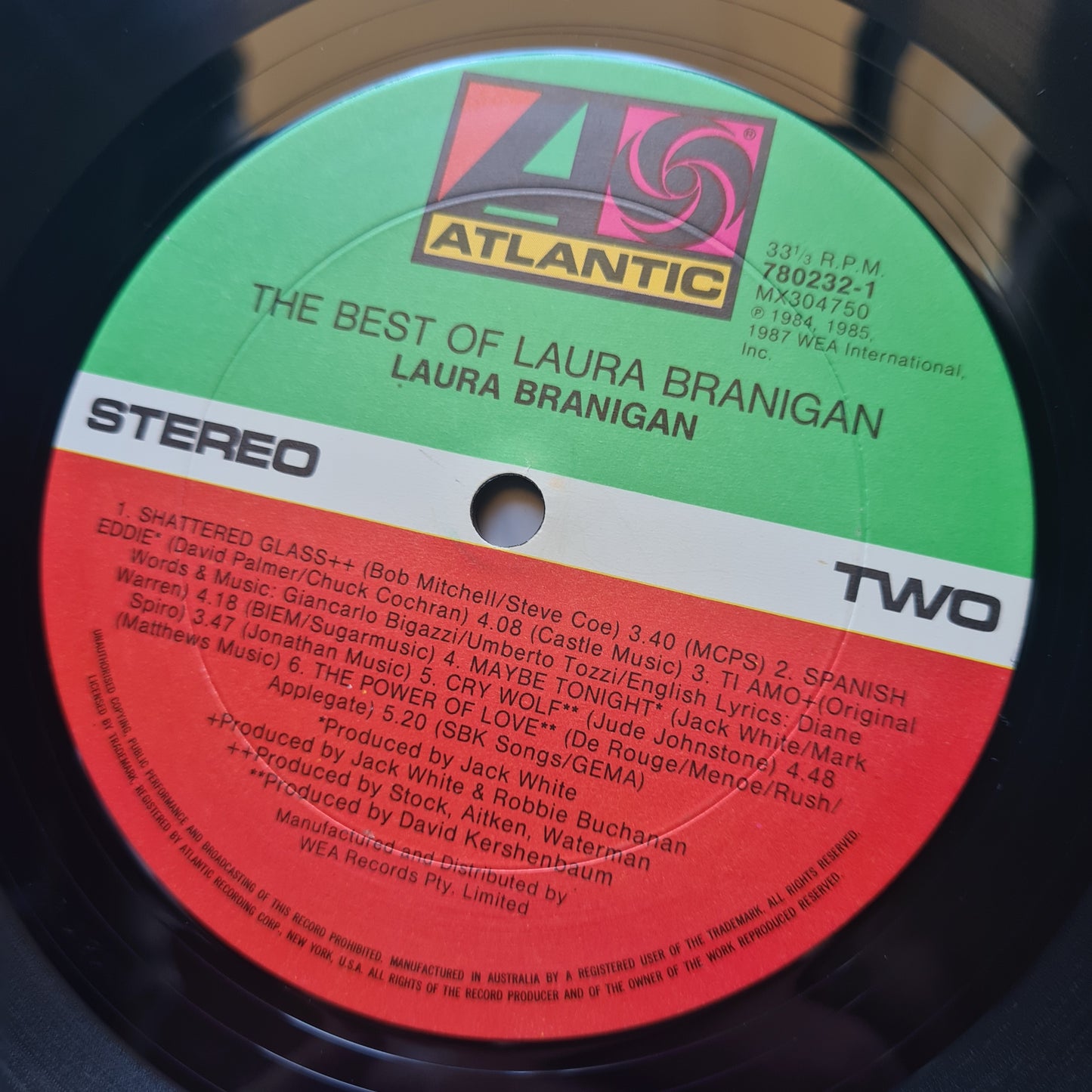 Laura Branigan – The Best Of Laura Branigan - 1988 - Vinyl Record LP - Sound Hound Records