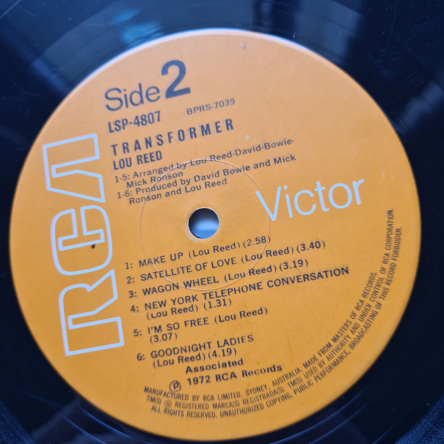 Lou Reed – Transformer - 1972 (1973 First Australian Pressing) - Vinyl Record LP - Sound Hound Records