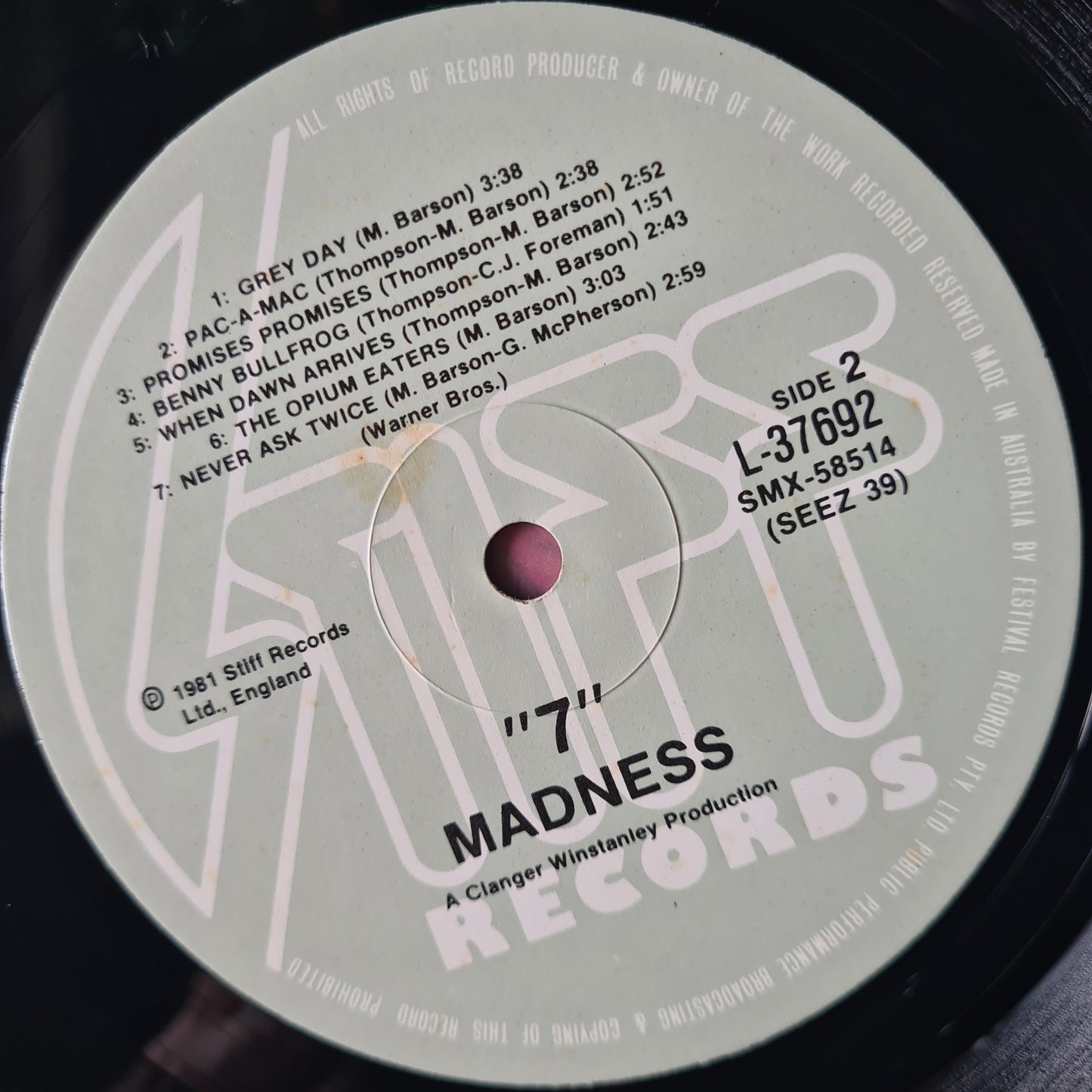 Madness – 7 - 1981 - Vinyl Record LP - Sound Hound Records