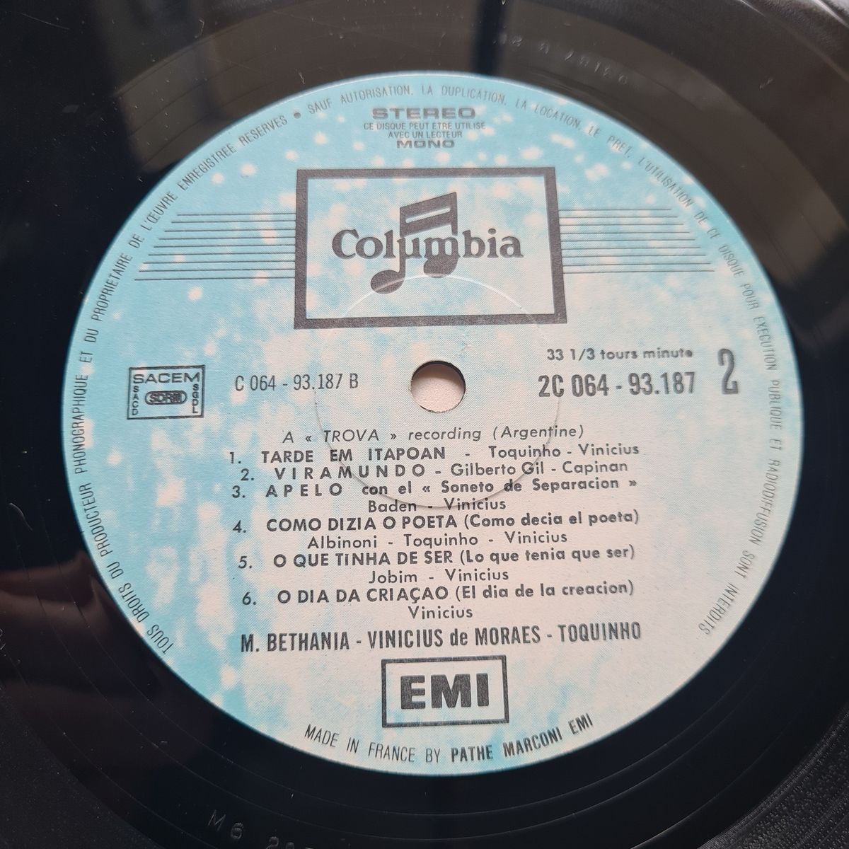 Maria Bethânia / Vinicius De Moraes / Toquinho – Vinicius + Bethania + Toquinho - 1978 (French Pressing) - Vinyl Record LP 🇧🇷