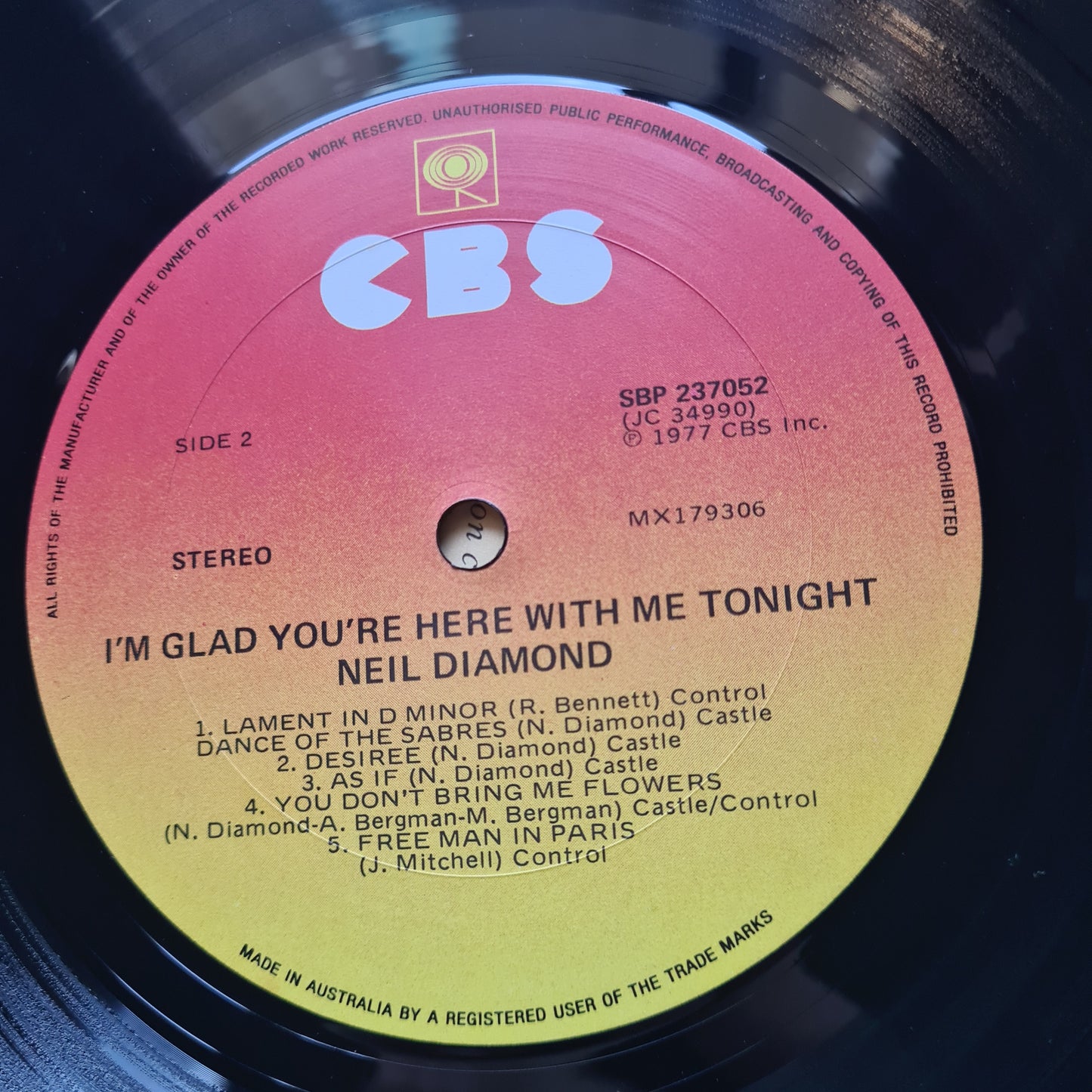 Neil Diamond – I'm Glad You're Here With Me Tonight - 1977 - Vinyl Record LP - Sound Hound Records