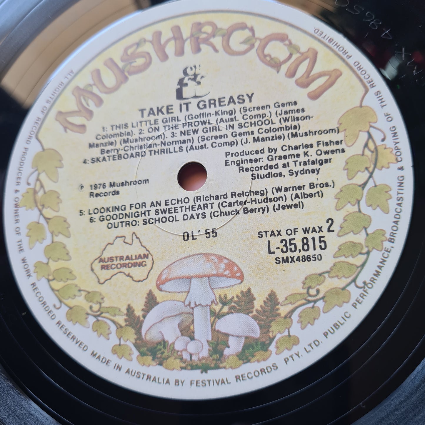 Ol'55 – Take It Greasy - 1976 - Vinyl Record LP - Sound Hound Records