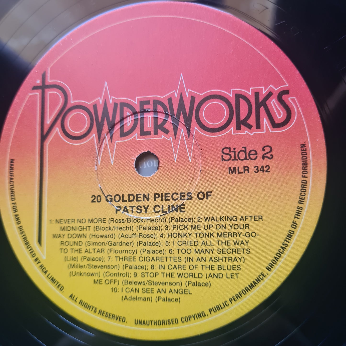 Patsy Cline – 20 Golden Pieces Of - 1981 - Vinyl Record LP - Sound Hound Records
