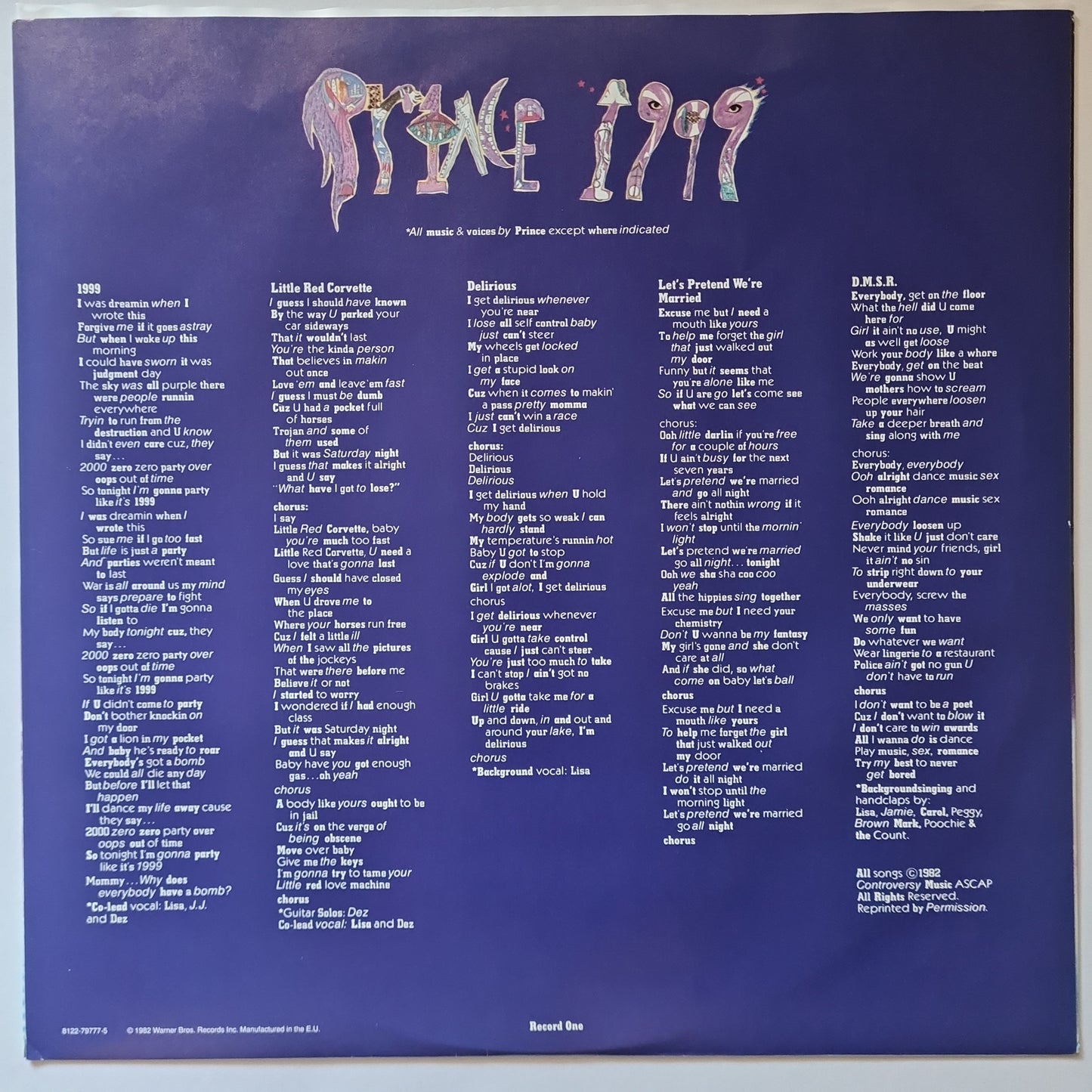 Prince – 1999 - 1982 (2011 European Pressing) - Vinyl Record 2LP - Sound Hound Records