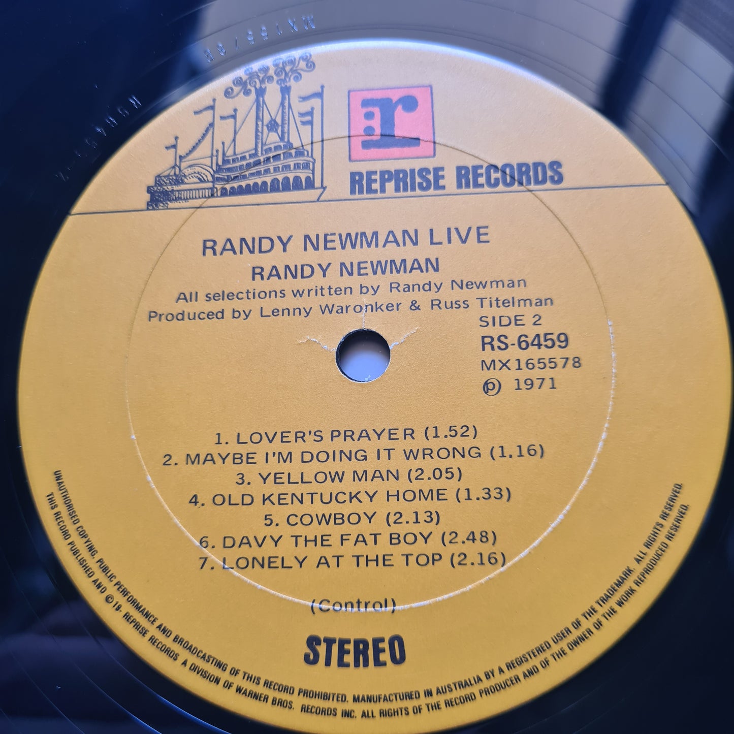 Randy Newman – Randy Newman LIVE - 1971 - Vinyl Record LP - Sound Hound Records