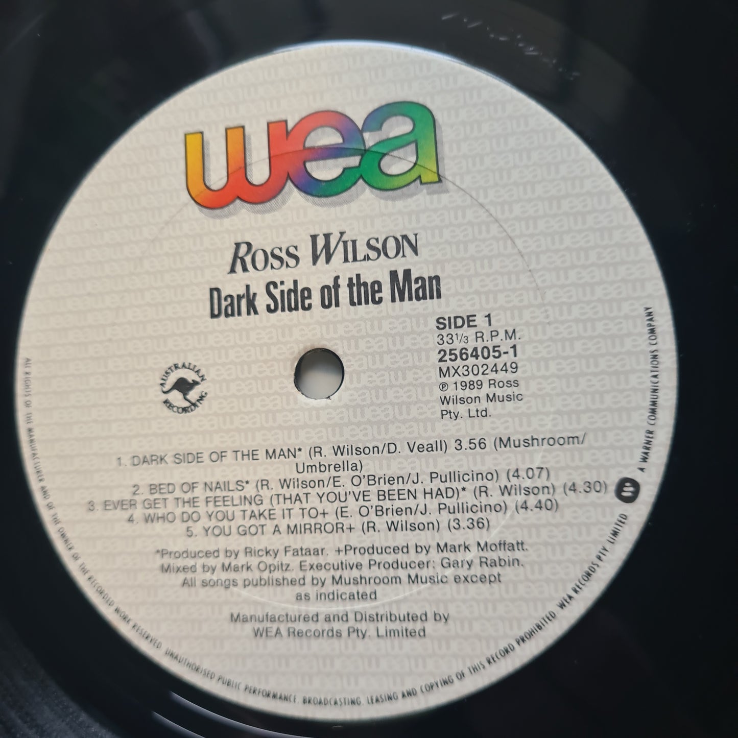Ross Wilson – Dark Side Of The Man - 1989 - Vinyl Record LP (SIGNED BY ROSS WILSON) - Sound Hound Records