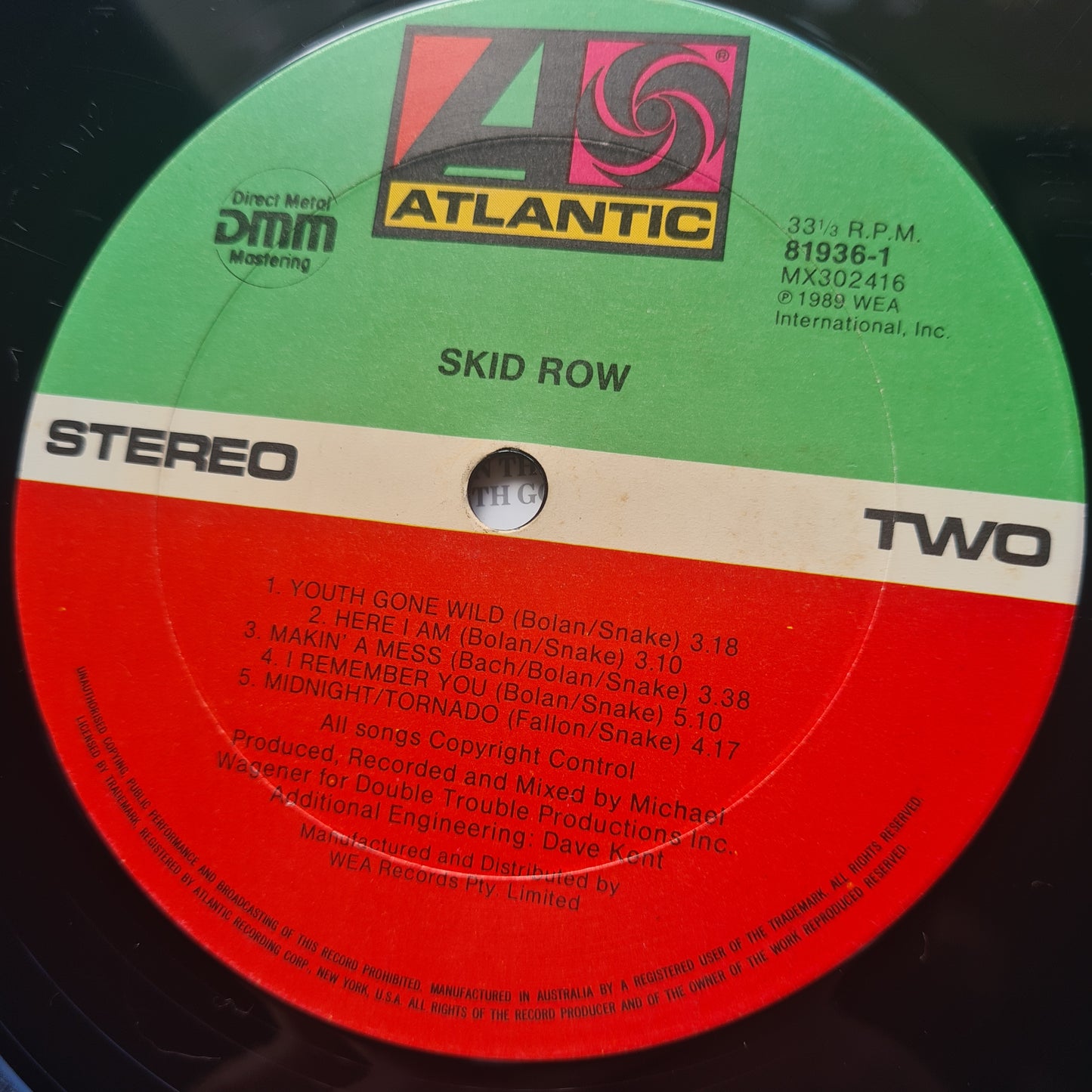 Skid Row – Skid Row - 1989 (Australian 1st Pressing) - Vinyl Record LP - Sound Hound Records
