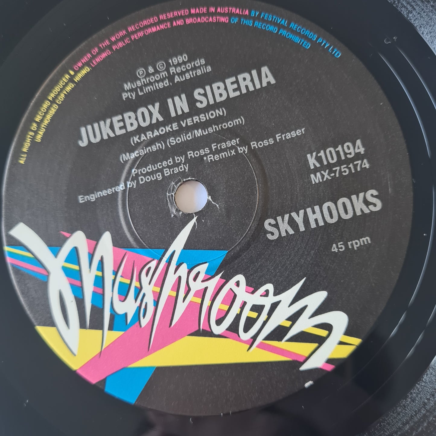Skyhooks - Jukebox In Siberia - 1990 - Vinyl Record 7" Single - 45 RPM (near mint) - Sound Hound Records