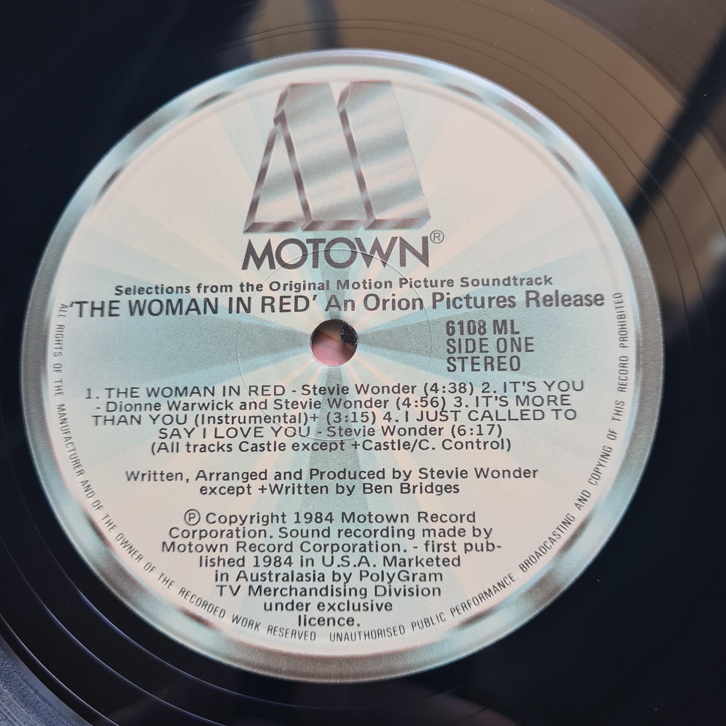 Stevie Wonder – The Woman In Red (Selections From The Original Motion Picture Soundtrack) - 1984 - Vinyl Record LP - Sound Hound Records