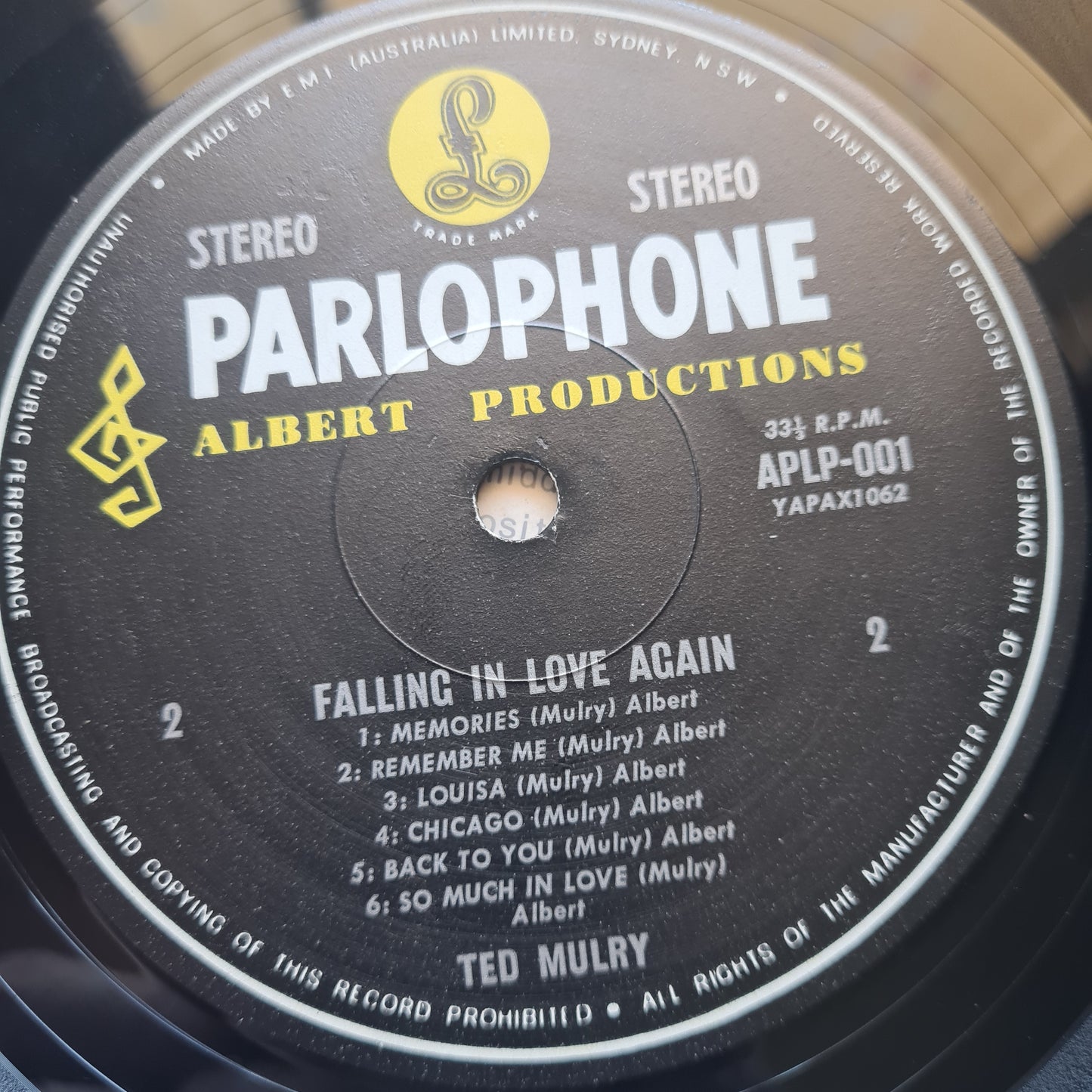 Ted Mulry – Falling In Love - 1971 (1st pressing Parlophone Label) - Vinyl Record LP - Sound Hound Records