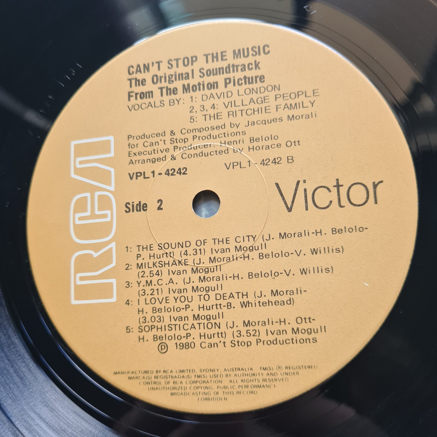 The Village People – Can't Stop The Music: Soundtrack - 1980 - Vinyl Record LP - Sound Hound Records