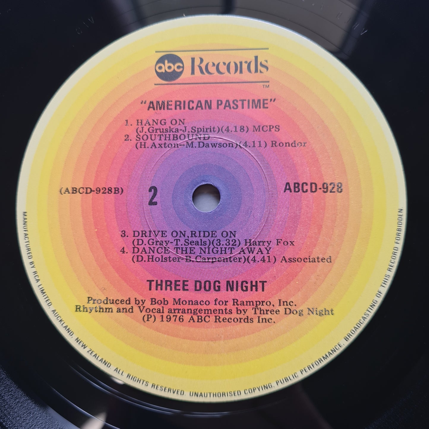 Three Dog Night – American Pastime - 1976 (Near Mint New Zealand Pressing) - Vinyl Record LP - Sound Hound Records