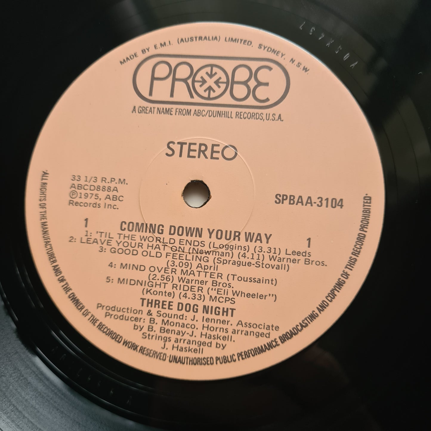 Three Dog Night – Coming Down Your Way - 1975 (Near Mint) - Vinyl Record LP - Sound Hound Records