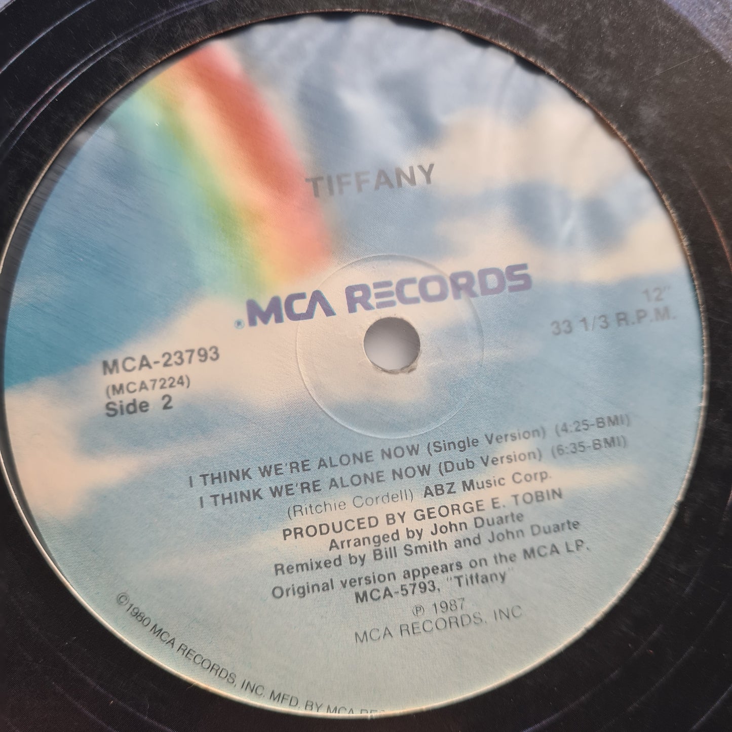 Tiffany – I Think We're Alone Now (extended dance mix) - 1987 - Vinyl Record 12" Maxi Single (STRANGER THINGS) - Sound Hound Records