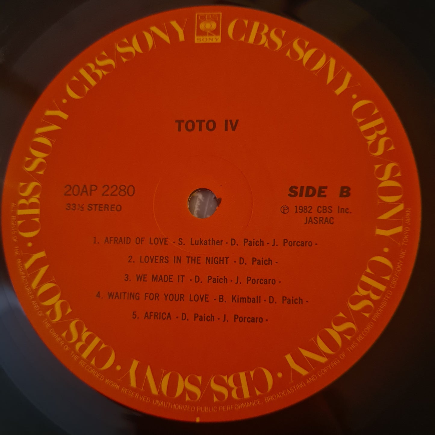 Toto – Toto IV (Japanese Pressing) - 1982 - Vinyl Record LP (near mint) - Sound Hound Records