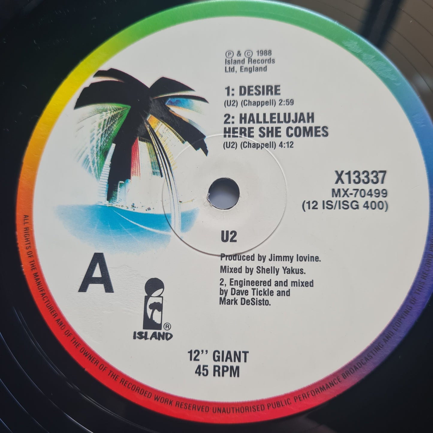 U2 – Desire - 1988 - Vinyl Record 12" Single, Limited Edition (Australian pressing) - Sound Hound Records