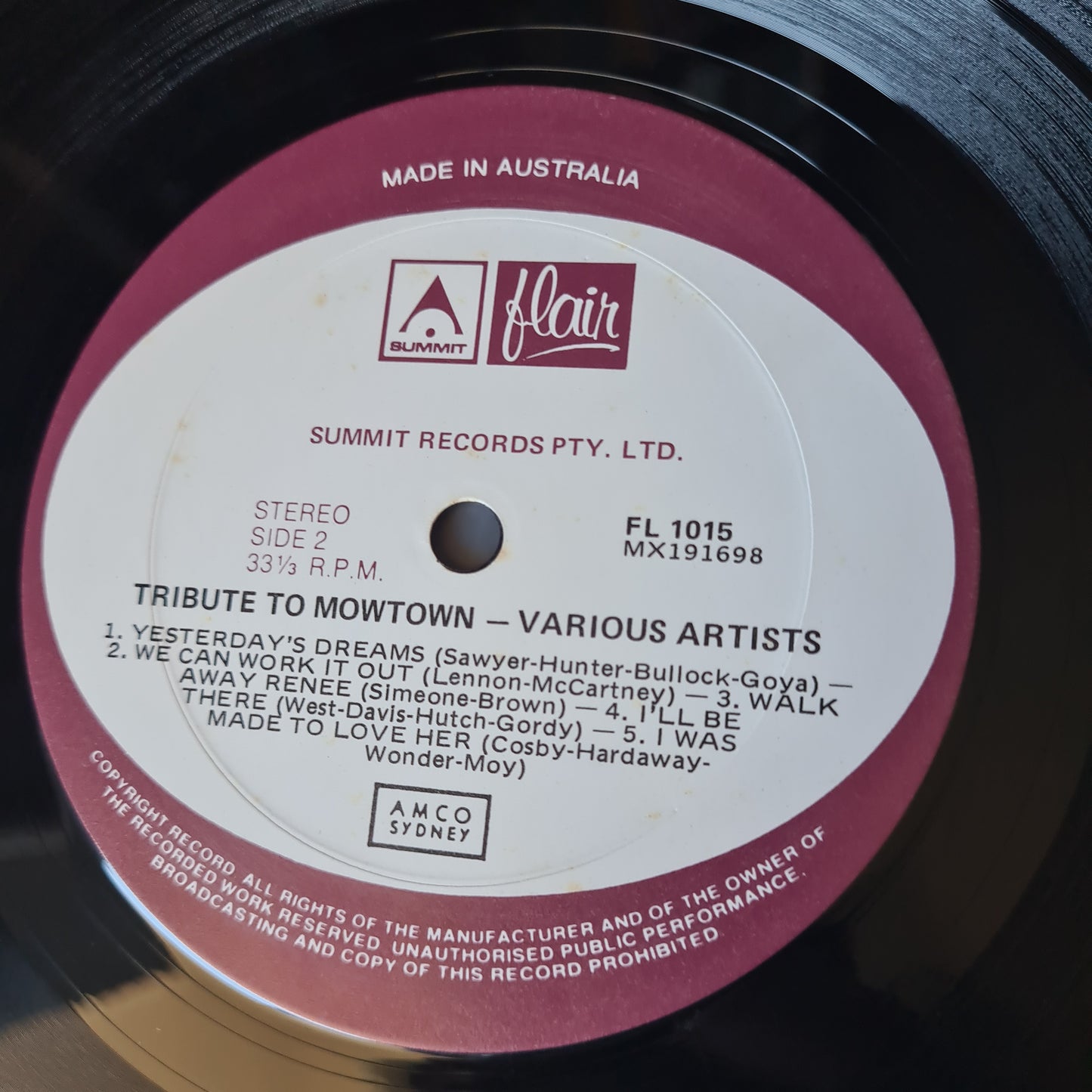 Various - A Tribute To Motown - Vinyl Record LP - Sound Hound Records