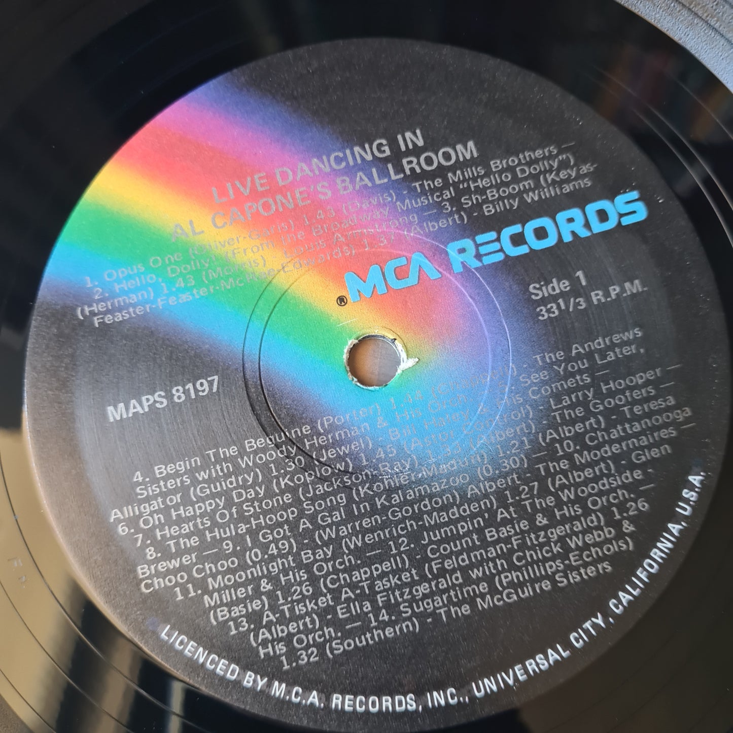 Various - Live Dancing In Al Capone's Ballroom - 1976 - Vinyl Record LP - Sound Hound Records
