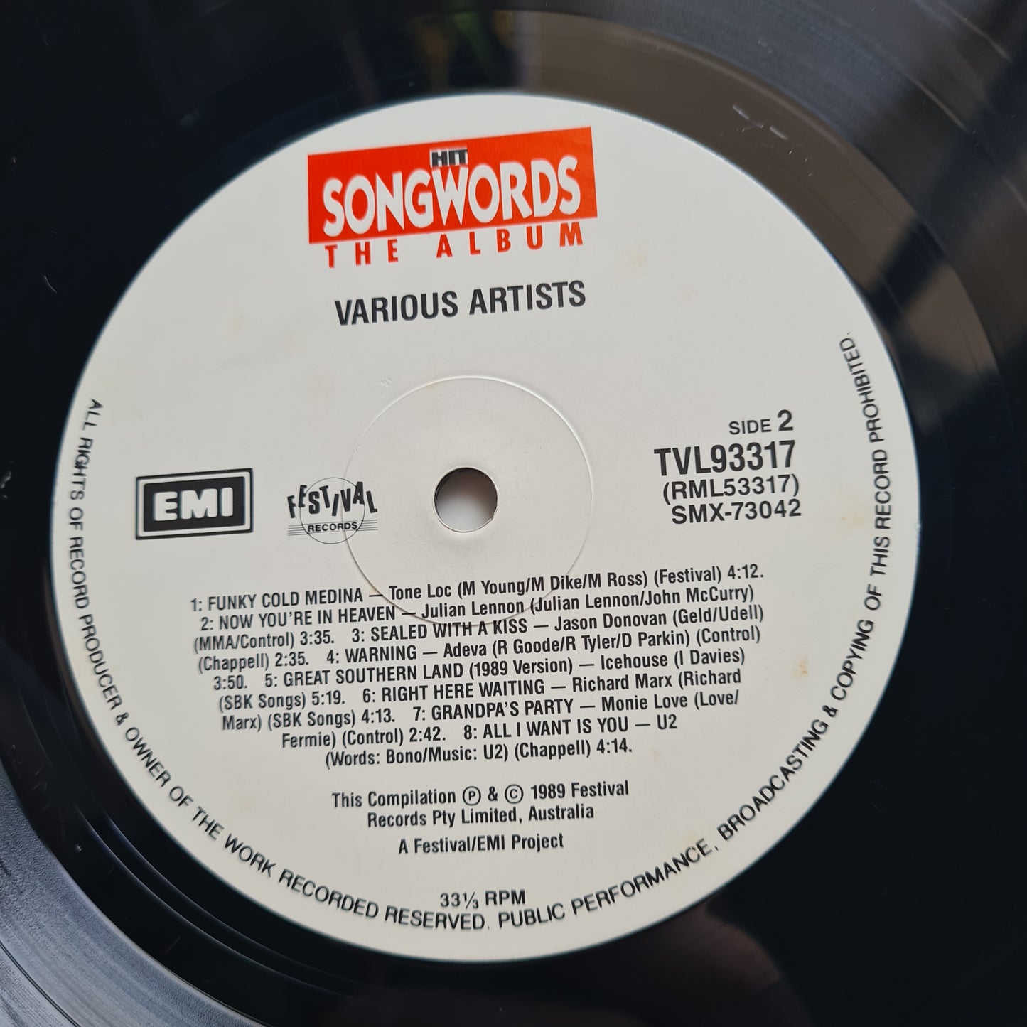 Various Artists – Hit Songwords The Album - 1989 - Vinyl Record LP (Gatefold) - Sound Hound Records