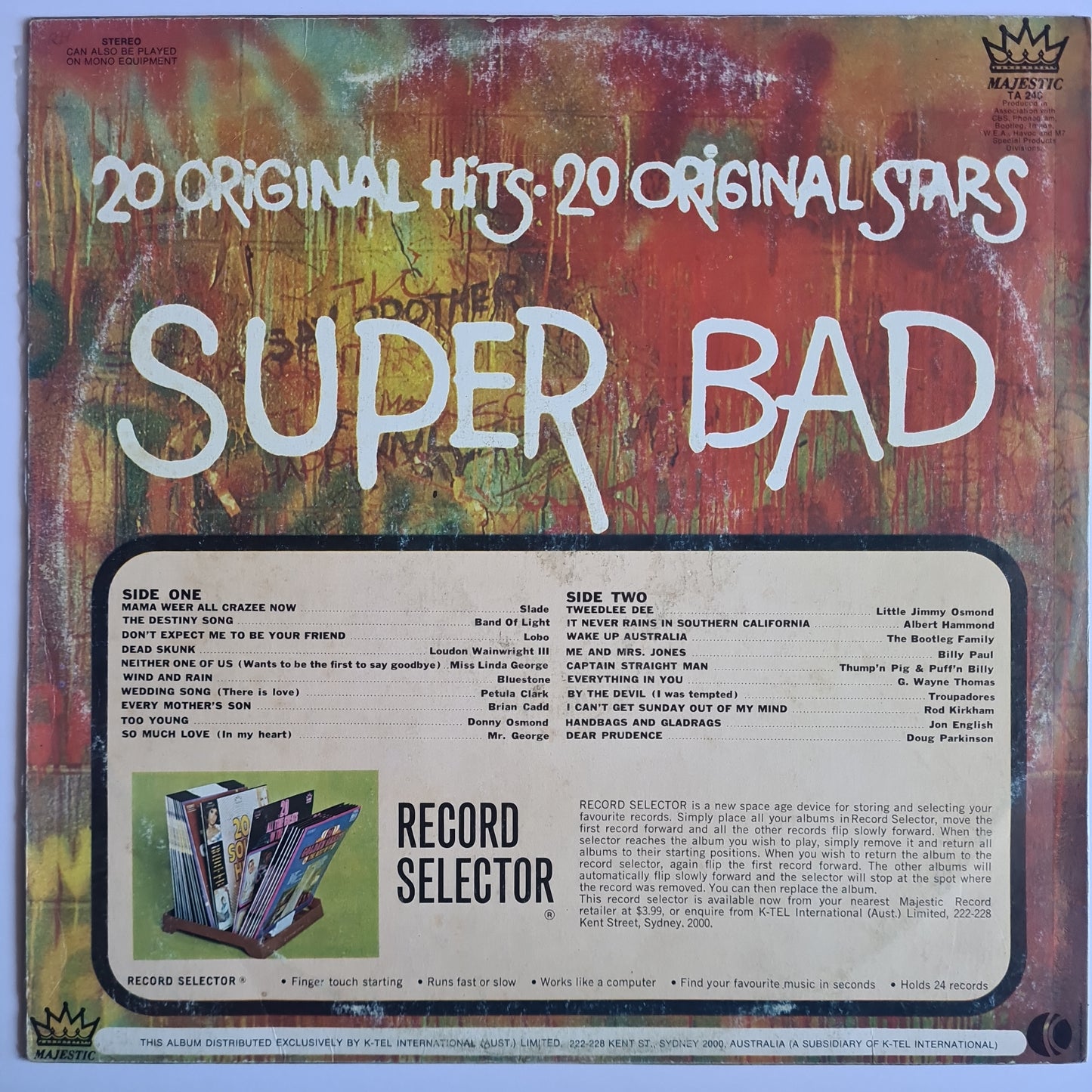 Various Artists/Hits album - Super Bad - 1976 - Vinyl Record LP - Sound Hound Records