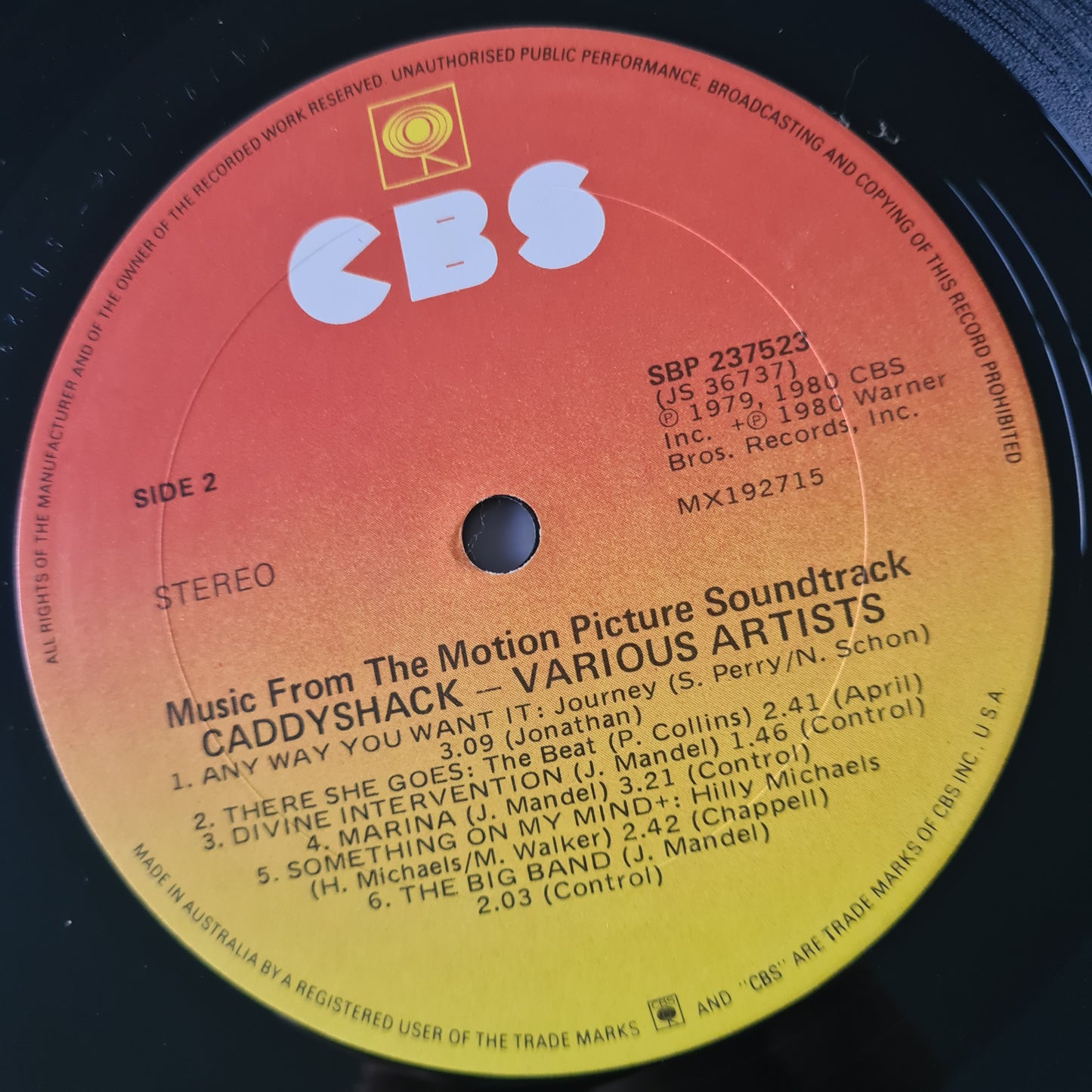 Various – Caddyshack: Music From The Motion Picture Soundtrack- 1980 - Vinyl Record LP - Sound Hound Records