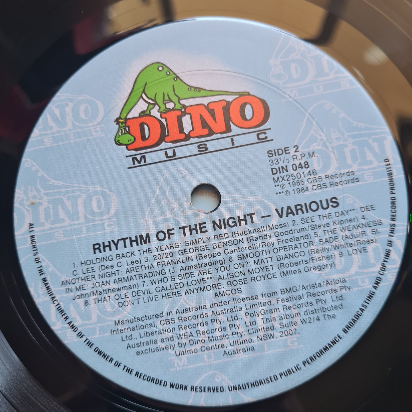 Various – Rhythm Of The Night: 14 Songs For Late Night Lovers - 1987 - Vinyl Record LP - Sound Hound Records